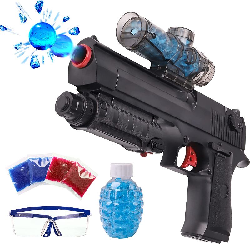Photo 1 of Desert of Eagle Blaster Splatter Ball Gun Automatic Pistol Electric Rechargeable Toy Kits with 40000 Eco-Friendly Ammo, About 65-100ft Splat Orby 