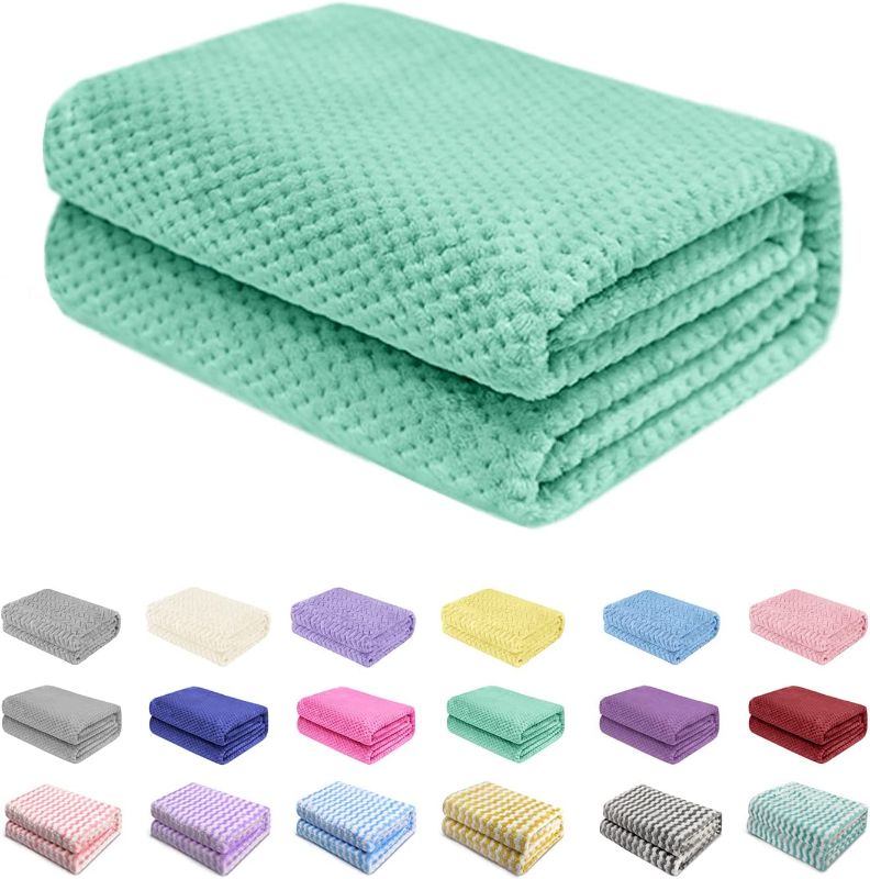 Photo 1 of Baby Blanket Flannel, Cozy Throw Blankets for Newborn Infant and Toddler, Super Soft and Warm Receiving Baby Blanket for Crib Stroller(Green 4050")