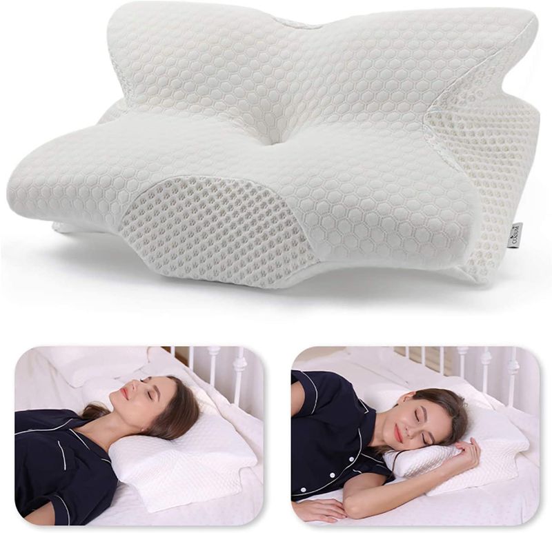 Photo 1 of Coisum Back Sleeper Cervical Pillow - Memory Foam Pillow for Neck and Shoulder Pain Relief