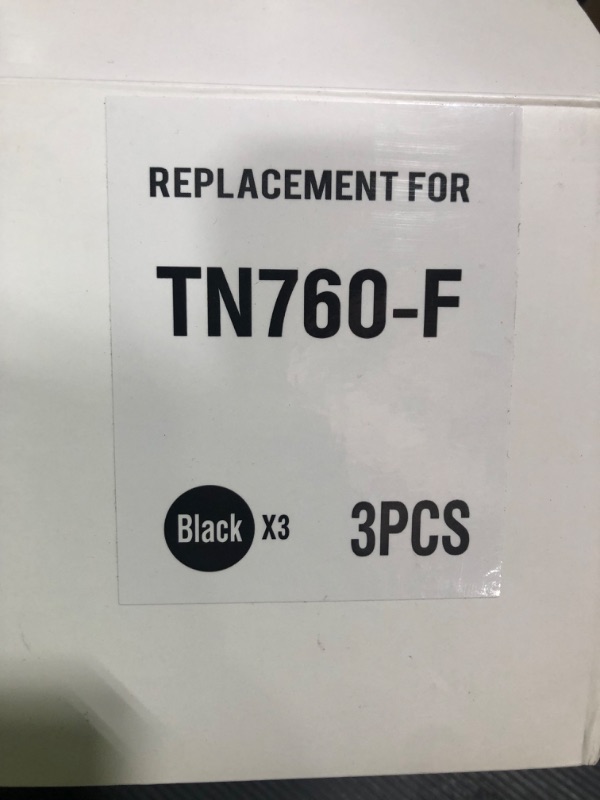 Photo 1 of Brother Genuine TN760 3-Pack High Yield Black Toner Cartridge with approximately 3,000 page yield/cartridge