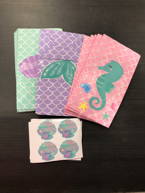 Photo 2 of [24 pcs] Yaaaaasss! Little Mermaid Party Favor Bags Mermaid Candy Bags Under The Sea Party Supplies Goodie Bags