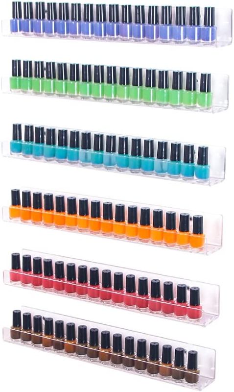 Photo 1 of Coward 6 Piece Acrylic Nail Polish Organizer Rack Wall Mounted