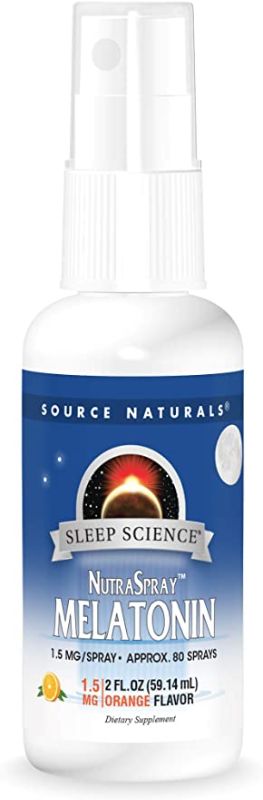 Photo 1 of 2 pack- Source Naturals Melatonin Orange Flavored NutraSpray 1.5 mg - 2 Fluid oz