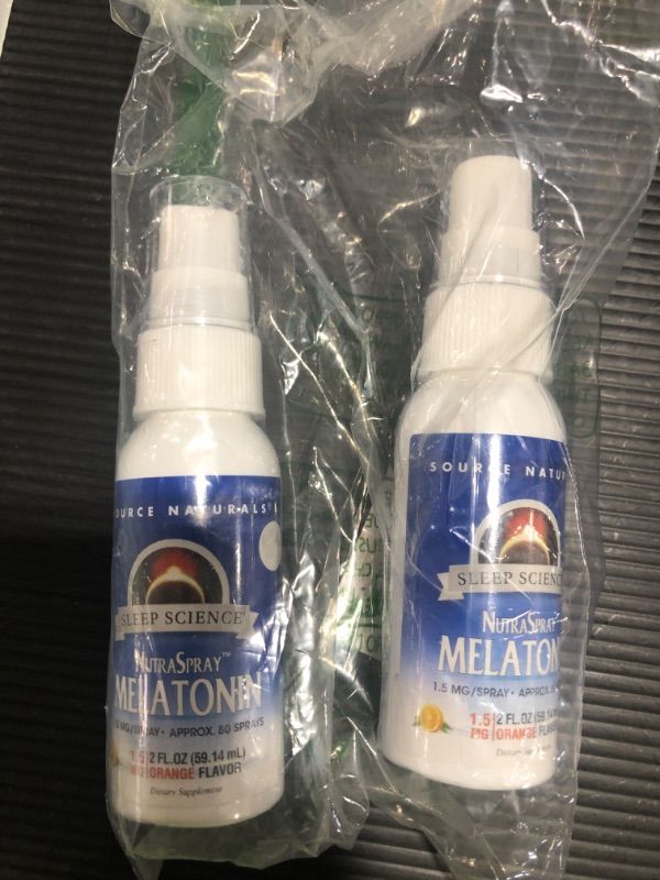 Photo 2 of 2 pack- Source Naturals Melatonin Orange Flavored NutraSpray 1.5 mg - 2 Fluid oz