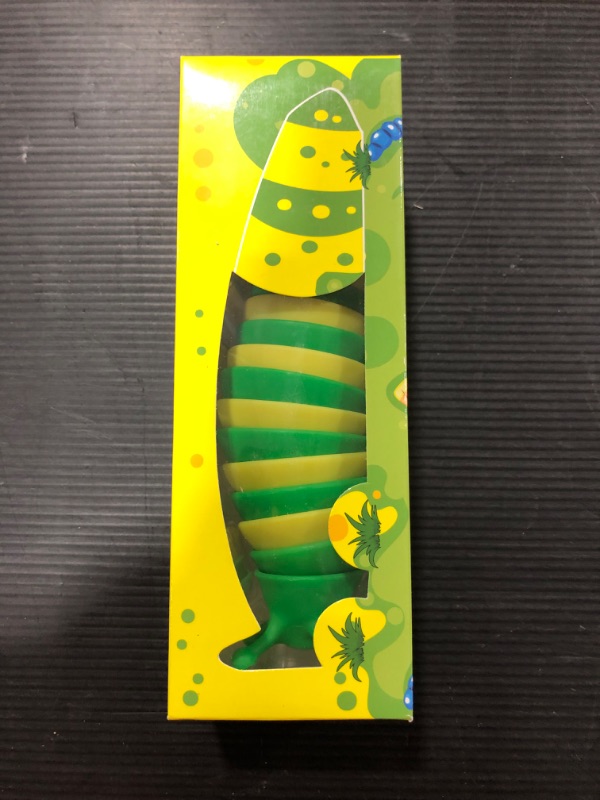 Photo 1 of 3D Printed Articulated Slug Toy, Flexible Fidget  (Yellow-Green)