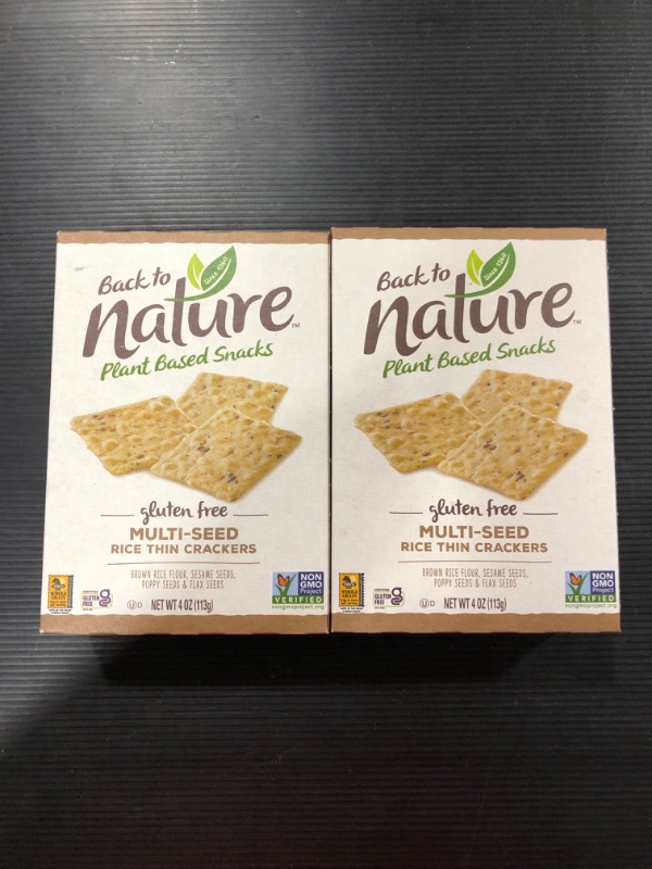 Photo 3 of [2 Pack] Back To Nature Rice Thin Crackers, Gluten Free, Multi-Seed - 4 oz [EXP 8-22]