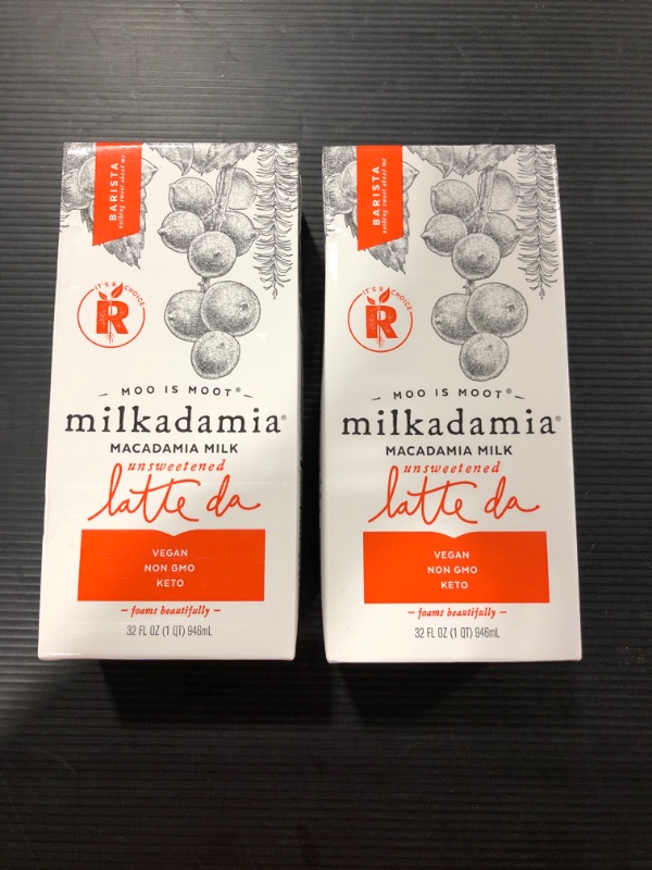 Photo 2 of [2 Pack] Milkadamia Latte Da Macadamia Milk - 32 fl oz [EXP 8-22]