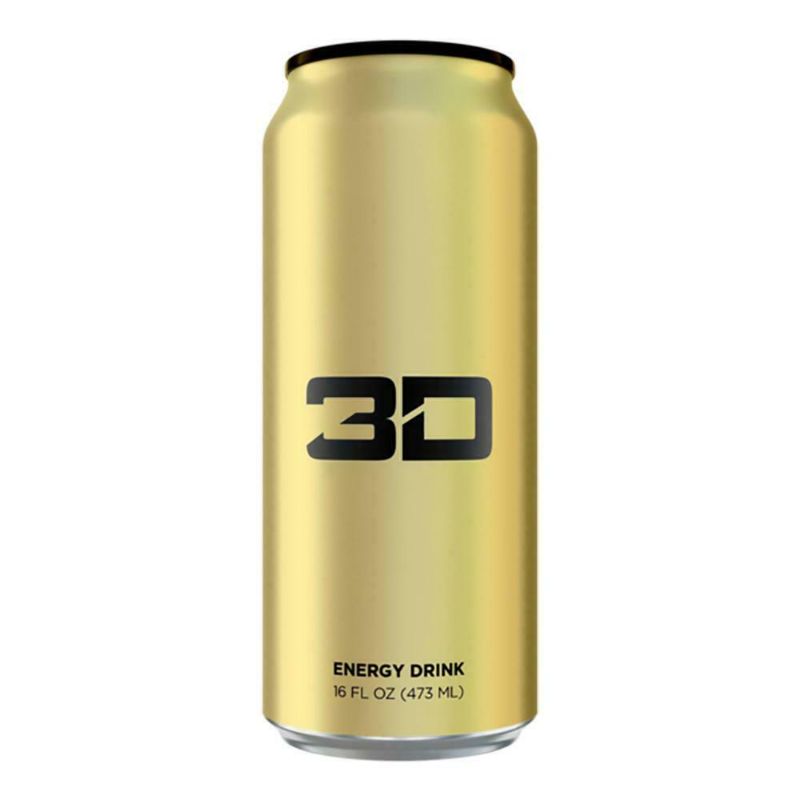 Photo 1 of 3D Sugar-Free Energy Drink, Pre-Workout Performance, Gold, 16 oz Cans (Pack of 12)- Pina Colada