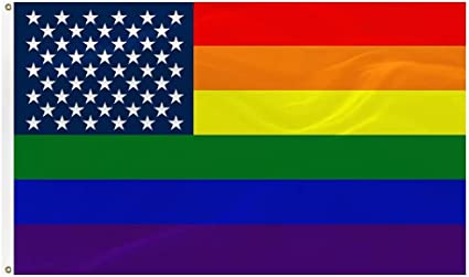 Photo 1 of  Fonhon-Rainbow Pride Flag 3x5ft wear resistant, colorfast, with 2 brass grommets, suitable for indoor, outdoor and garden.
