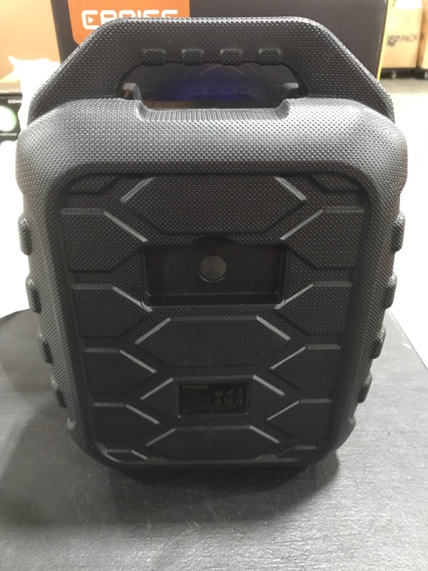 Photo 4 of EARISE T26 Portable Bluetooth PA Speaker System with Wireless Microphone, 12W Karaoke Machine for Party/Outdoors, 3600mAh Battery, FM Radio, Audio Recording, Remote Control, Supports TF Card/USB/AUX. PRIOR USE. 
