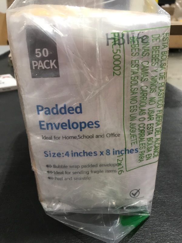 Photo 1 of 4 x 8 INCH PADDED ENVELOPE, 50 COUNT. 