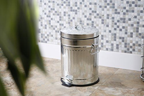 Photo 2 of BINO Stainless Steel 1.3 Gallon / 5 Liter Round Step Trash Can, Galvanized Steel
