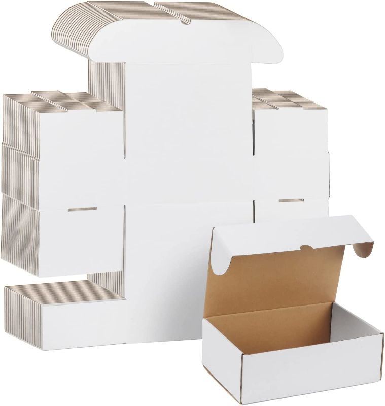 Photo 1 of  9x6x3 White Shipping Boxes 25 Pack for Small Business, Small Corrugated Cardboard Mailer Boxes for Mailing, Packing
