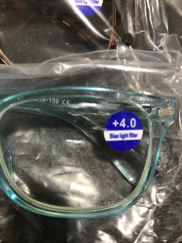 Photo 2 of 5 PAIR OF BLUE LIGHT FILTER READING GLASSES. +4.0 NEW!