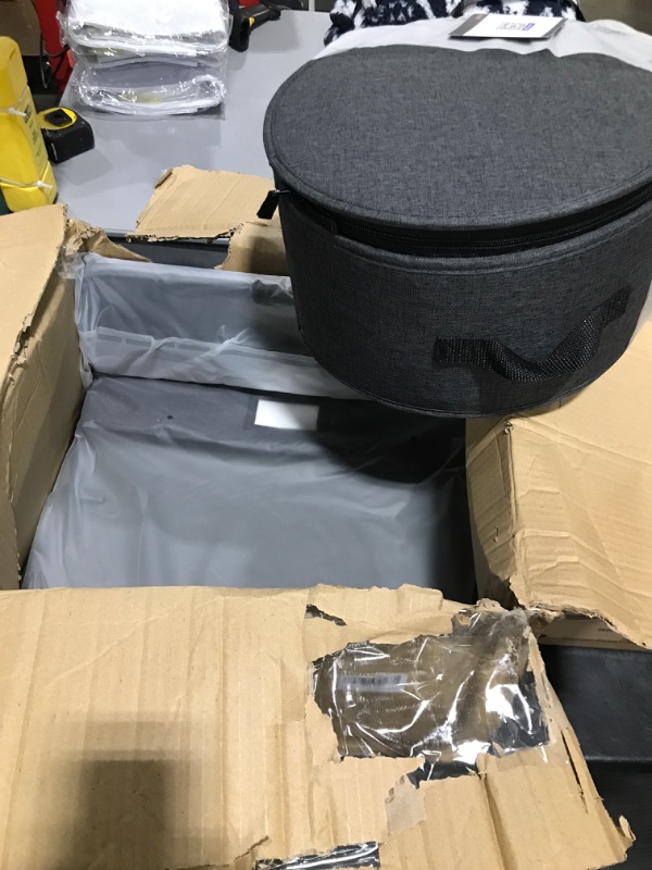 Photo 1 of HOMELUX THEORY China Storage Containers | 8 pc. ULTRA THICK HARDSHELL ALL SURFACES & COVER | China Storage box with handles | Stackable storage for plates, platters, mugs, wine glass & flatwares 8pc Set (Full Storage Set)