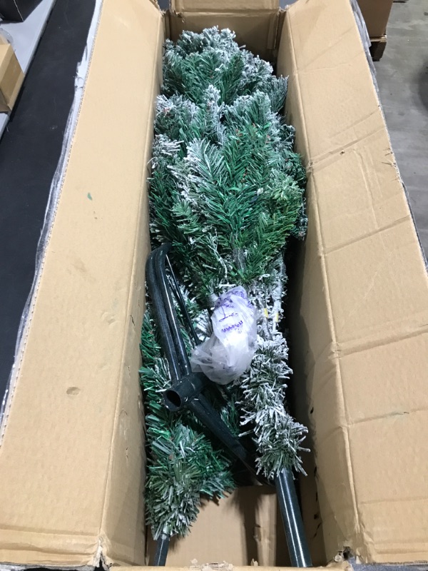 Photo 1 of 5 FT. SNOW FLOCKED PENCIL TREE. OPEN BOX. PRIOR USE. 