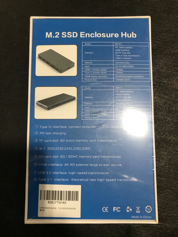 Photo 2 of MULTIFUNCTIONAL DOCKING STATION M.2 SSD ENCLOSURE HUB. FACTORY SEALED. 