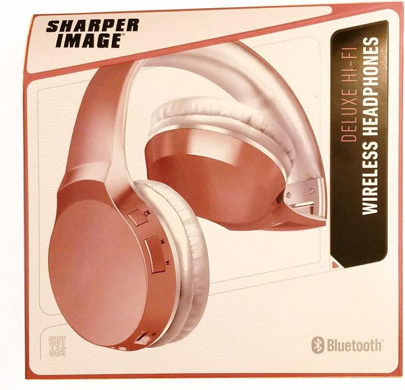 Photo 1 of [00020] SHARPER IMAGE Deluxe HI-FI Wireless Headphones (Pink) https://a.co/d/a7CjGhu