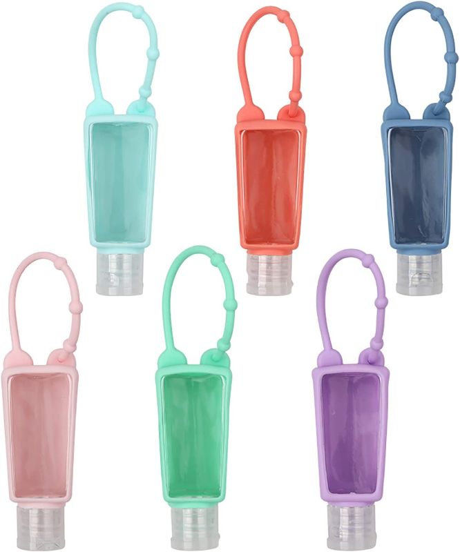 Photo 1 of  Travel Plastic Clear Bottles - Transparent Containers Hanging Case Flip Cap Accessories?with Silicone Sleeve 12Ct