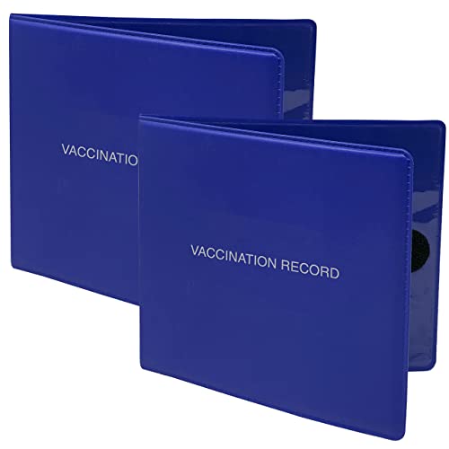 Photo 1 of Essentially Yours CDC Vaccine Immunization Record Protector with Two Clear Pouches, Blue, 2 Pack
