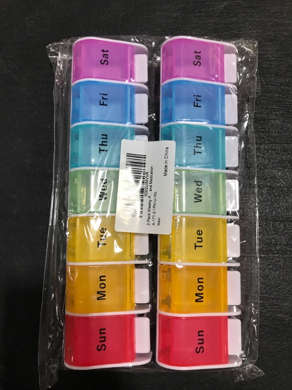 Photo 1 of 2 PACK WEEKLY PILL ORGANIZERS. 