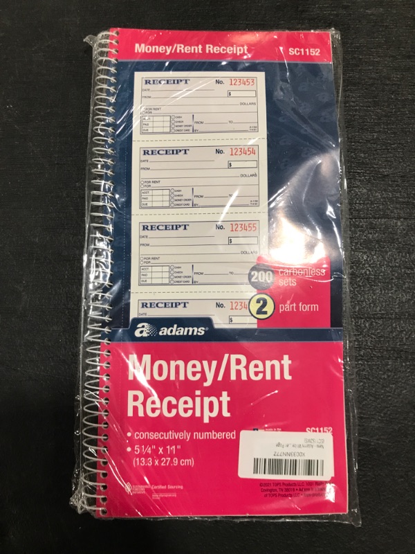 Photo 1 of MONEY/RENT RECEIPT BOOK. SC1152. 5 1/4 x 11 INCH. 