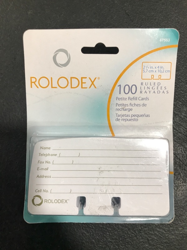 Photo 1 of ROLODEX REFILL CARDS. 100 PCS. NEW!