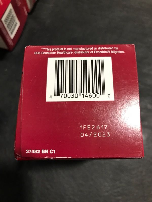 Photo 3 of Amazon Basic Care Migraine Relief, Acetaminophen, Aspirin (NSAID) and Caffeine Tablets, 200 Count. BB 04/2023.