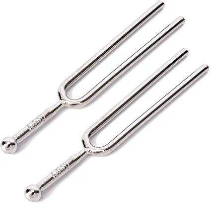 Photo 1 of 2 Pack Tuning Fork - Buytra Standard A 440Hz Tuning Fork, Musical Instruments Violin Guitar Tuner Device (Silver - 2 Pack)
