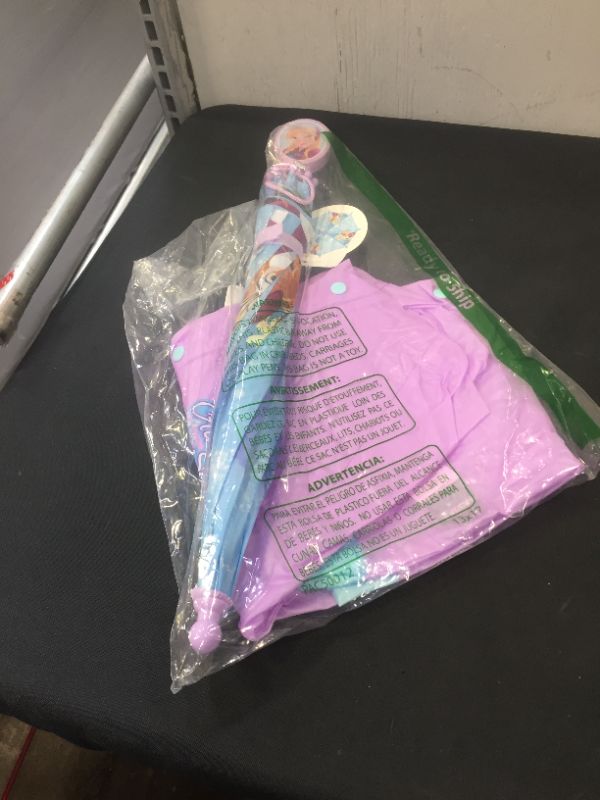 Photo 2 of Disney Kids Umbrella and Slicker, Frozen Elsa and Anna Toddler and Little Girl Rain Wear Set, for Ages 4-7