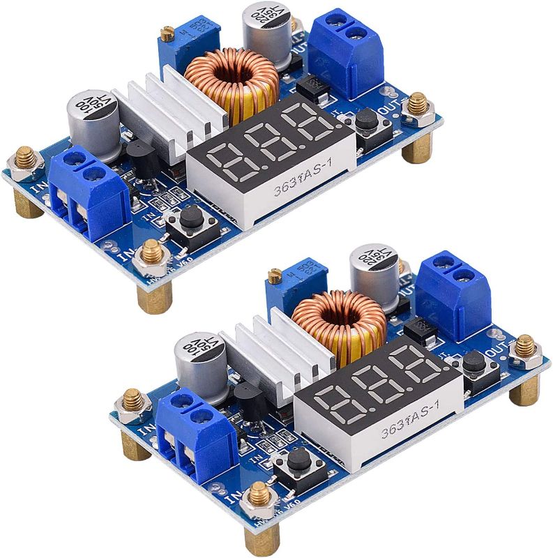 Photo 1 of [2 Pack] DC-DC 5A Buck Converter 4-38V to 1.25-36V Step-Down Voltage Regulator High Power Module with LED Display