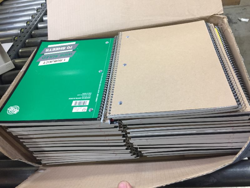 Photo 2 of case of 48 spiral notebooks in multiple colors wide ruled