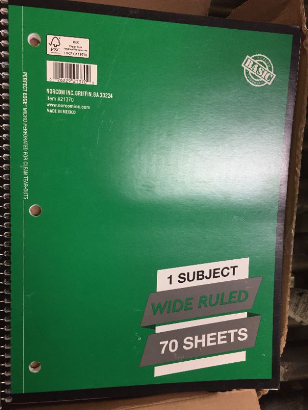 Photo 1 of case of 48 spiral notebooks in multiple colors wide ruled