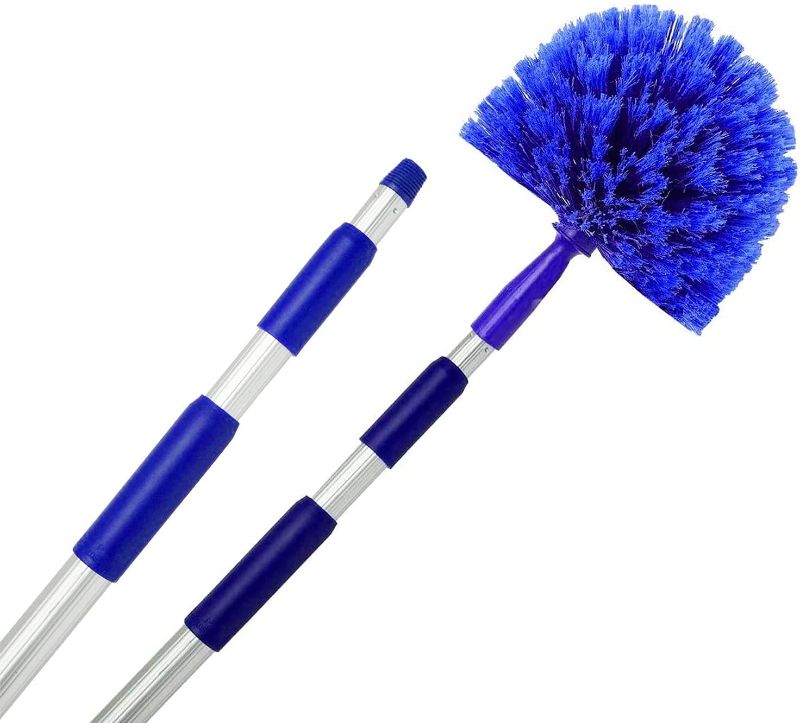 Photo 1 of Cobweb Duster, Extendable Reach 20 feet, Ceiling Fan Duster | 3-Stage Aluminum Telescoping Pole | Medium Stiff Bristles | Long Handle Webster Duster for Cleaning | U.S Duster Co.
