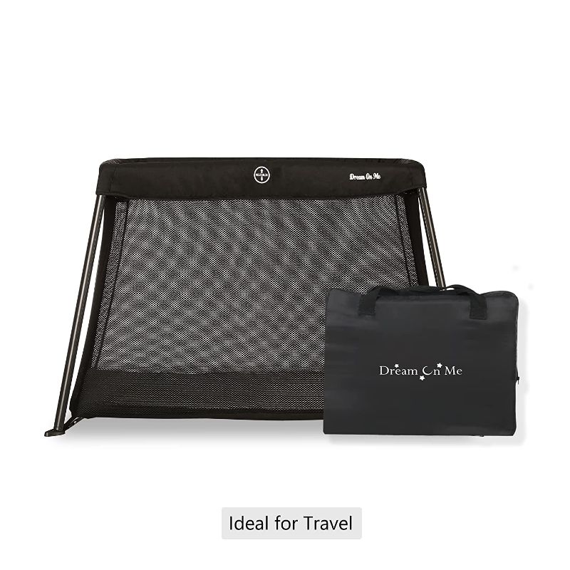 Photo 1 of Dream On Me Travel Light Playard, Black---bag has a cut on it due to usage 
