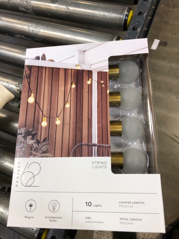 Photo 2 of 10ct Incandescent Outdoor String Lights G40 Frosted White Bulbs - Project 62