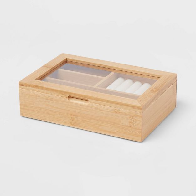 Photo 1 of 9" x 6" Bamboo Accessory Box with Acrylic Lid - Brightroom™

