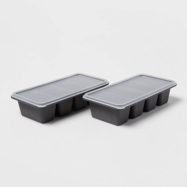 Photo 1 of 2 Cup Freeze Cube Molds with Lid (Set of 2) Makes four 1/2-cup portions - Made By Design™


