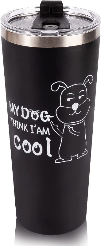 Photo 1 of Dog Tumbler, Junya 22oz Cute Cups Simple Modern Tumbler, My Dog Think I’M Cool Water Cup, Stainless Steel Double Wall Travel Tumbler, Tumbler Cups for Dog Lovers Gifts for Dog Dad - Black
