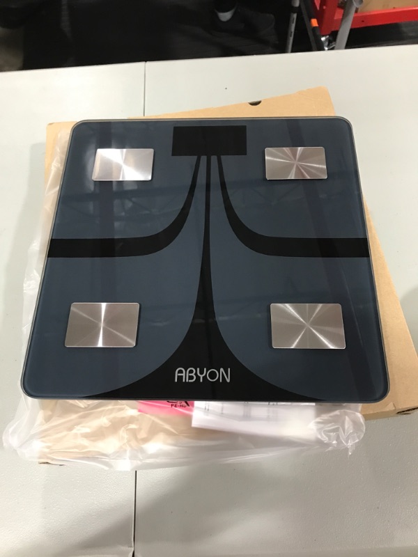 Photo 2 of ABYON Bluetooth Smart Bathroom Scale for Body Weight Digital Body Fat Scale,Auto Monitor Body Weight,Fat,BMI,Water, BMR, Muscle Mass with Smartphone APP,Fitness Health Scale