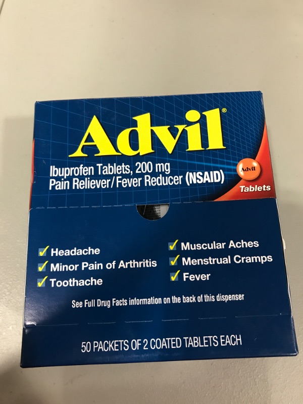 Photo 3 of Advil Pain Reliever and Fever Reducer, Pain Relief Medicine with Ibuprofen 200mg for Headache, Backache, Menstrual Pain and Joint Pain Relief - 100 Coated Tablets
BB 02 23 