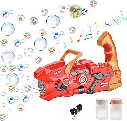 Photo 1 of Bubble Gun for Kids, Automatic Bubble Maker Machine with Musical and 2 Bubble Solutions, Dinosaur Bubble Blower for Bubble Party Favors, Birthday, Outdoor Indoor Activity
