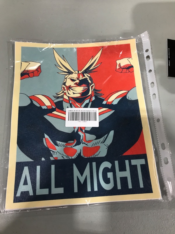 Photo 1 of All Might Boku All Might Izuku One for All Fabric Canvas Art Print Poster 8 x 10 Inches,Set of 6,No Frame
