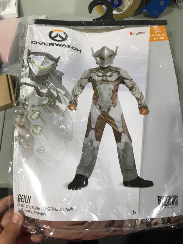 Photo 2 of Genji Costume for Kids, Official Overwatch Costume Jumpsuit with Mask and Armor
X LARGE 14 16 