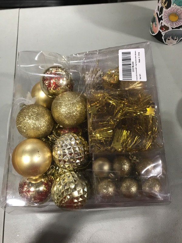 Photo 2 of Christmas Ball Ornaments Set, 56PCS Assorted Shatterproof Christmas Tree Decorations Ornaments Set, Decorative Christmas Decorations for Tree
