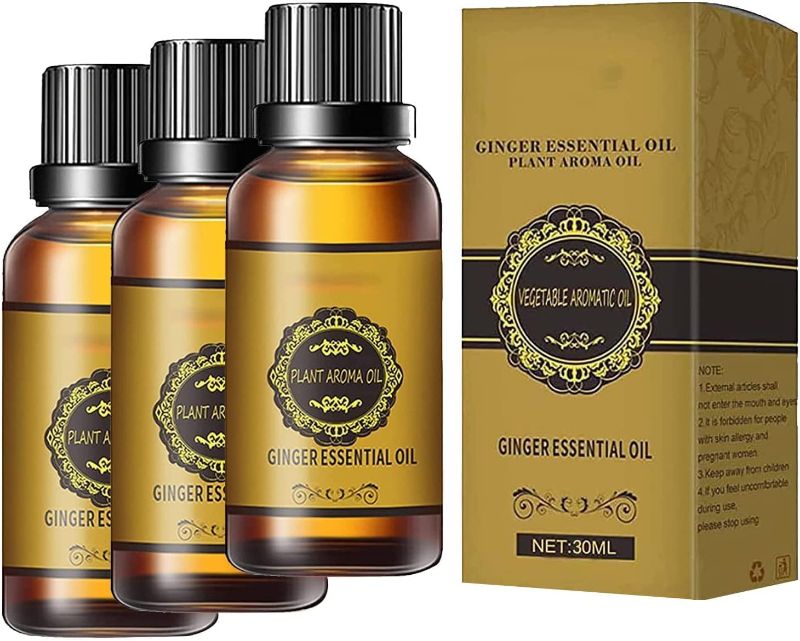 Photo 1 of 3PCS 30ML/Bottle Belly Drainage Ginger Oil, Lymphatic Drainage Ginger Oil,SPA Massage Oils,Body Massage Organic Ginger Essential Oil for Swelling and Pain Relief 