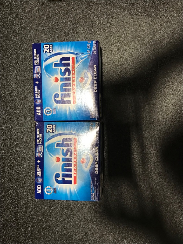 Photo 1 of 2 pack Finish Powerball Dishwasher Detergent Tabs, Fresh Scent, Box of 20
