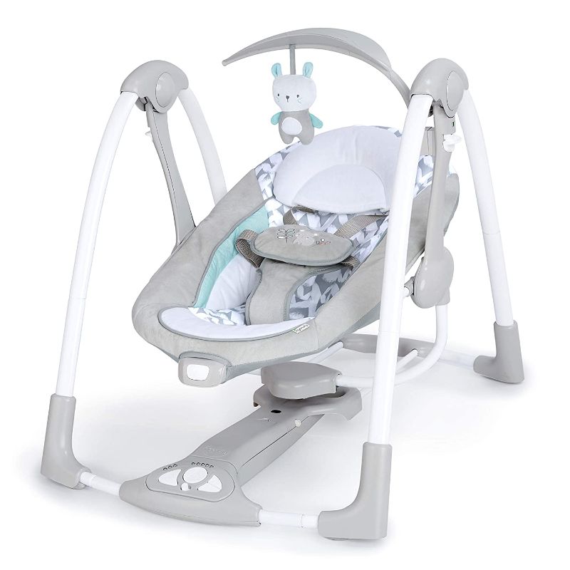 Photo 1 of Ingenuity ConvertMe 2-in-1 Compact Portable Baby Swing & Infant Seat, Battery-Powered Vibrations, Automatic Sway, Nature Sounds - Raylan
