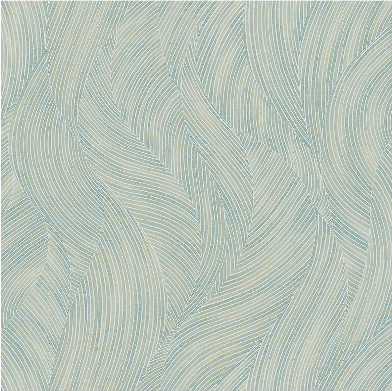 Photo 1 of Design id Prepasted Wallpaper Easy Removable Contact Paper 57 sq.ft (River Wave Turquoise Blue)
