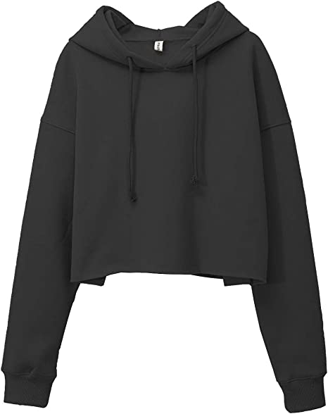 Photo 1 of Amazhiyu Women's Cropped Hoodie Long Sleeves Fleece Crop Tops with Hooded (M)
